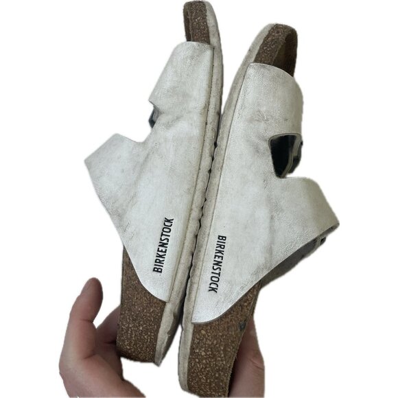 Birkenstock Arizona White Leather Slides Sandals Youth Big Girl’s Sz 34EU/3M US - Picture 6 of 7